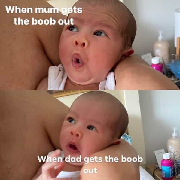 breastfeeding memes When mum gets the boob out When dad gets the boob out
