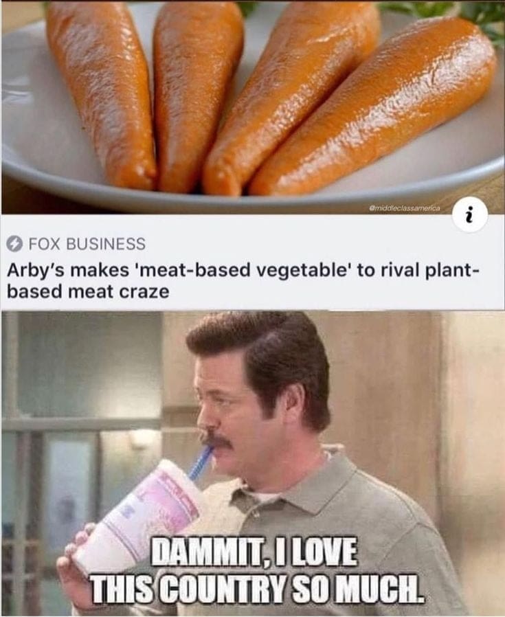 funny memes Arby's makes 'meat-based vegetable' to rival plant-based meat craze