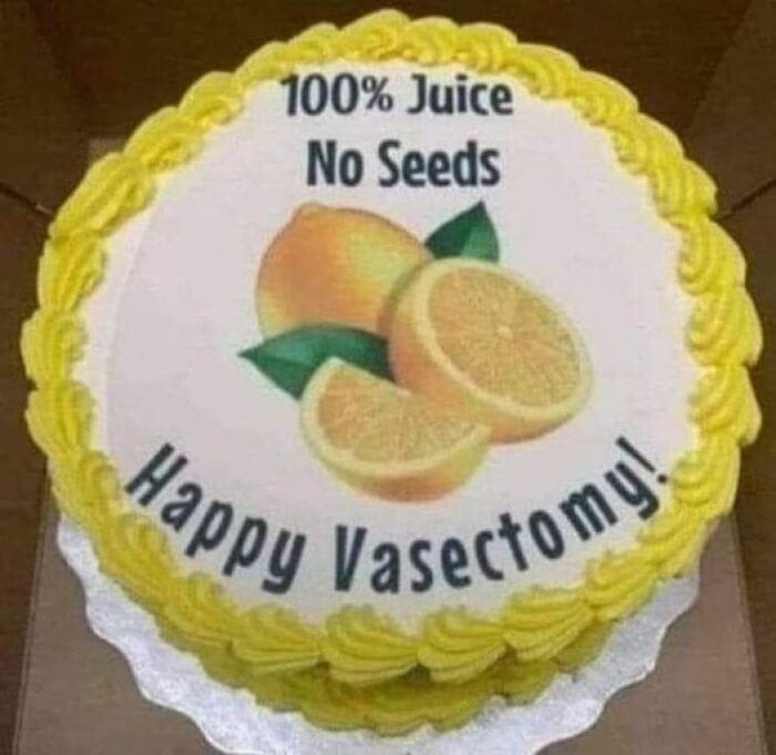 funny vasectomy cake