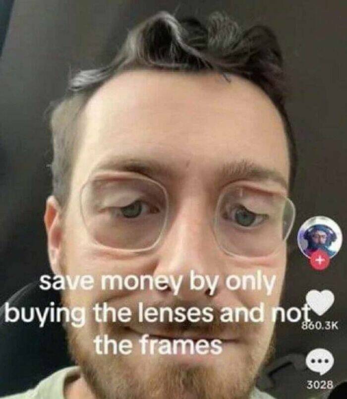 funny pics save money by only buying the lenses and the frames