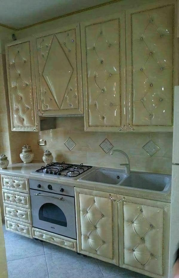 Bad interior design upholstery padded kitchen