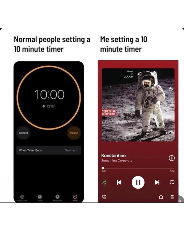 Emo memes Normal people setting a 10 minute timer Me setting a 10 minute timer