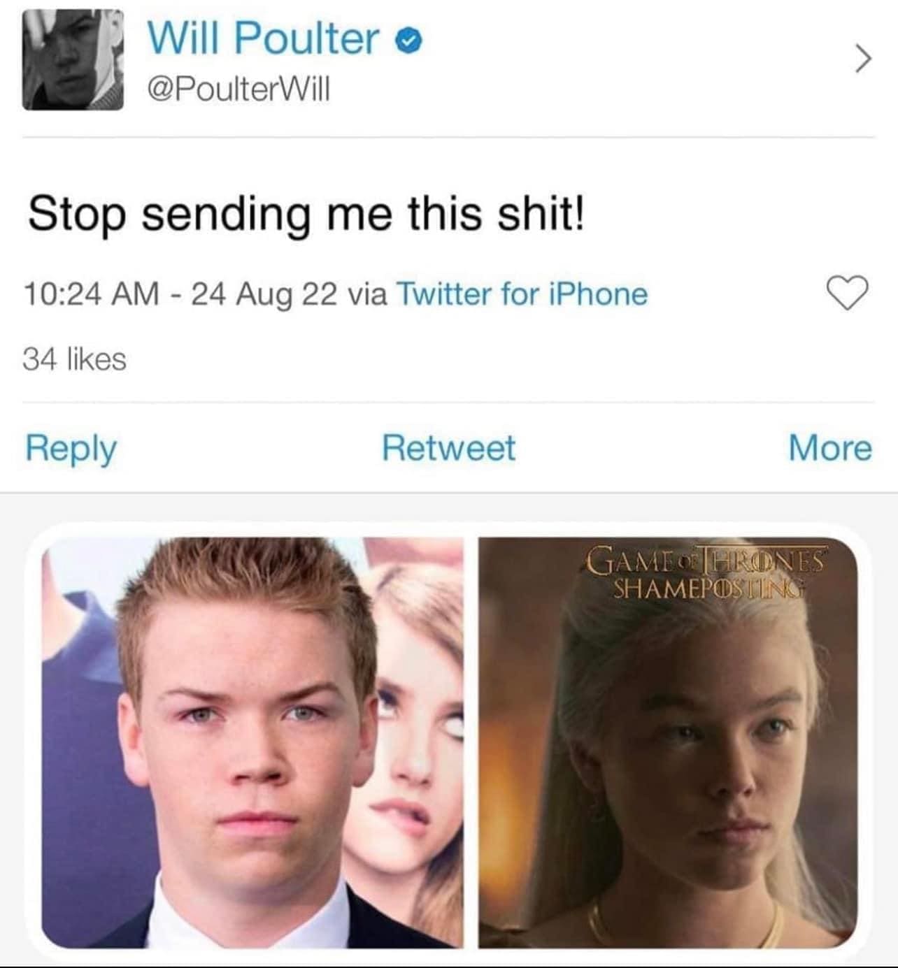 Funny memes Will Poulter Game of thrones