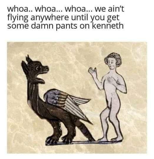funny pics whoa.. whoa... whoa... we ain't flying anywhere until you get some damn pants on kenneth