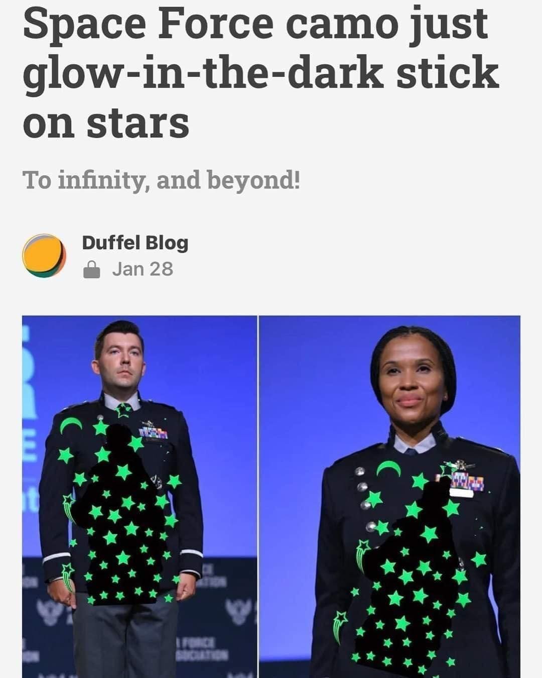 funny pics Space Force camo just glow-in-the-dark stick on stars