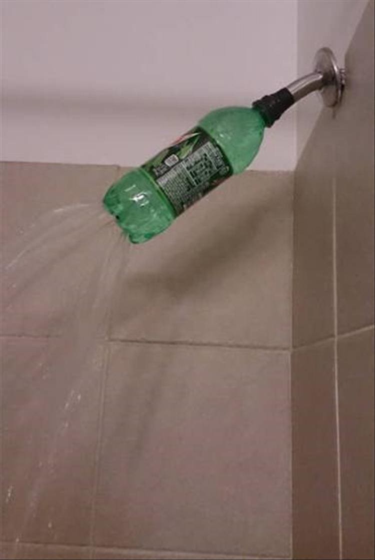Redneck Engineering pop bottle shower head