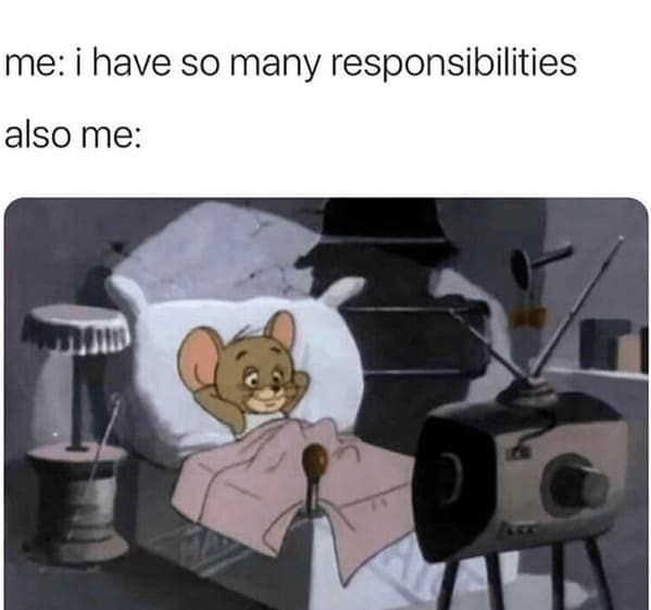 me: i have so many responsibilities also me: