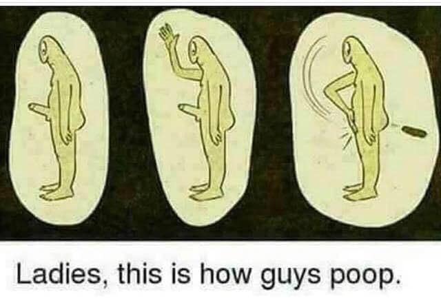 funny memes. Ladies, this is how guys poop.