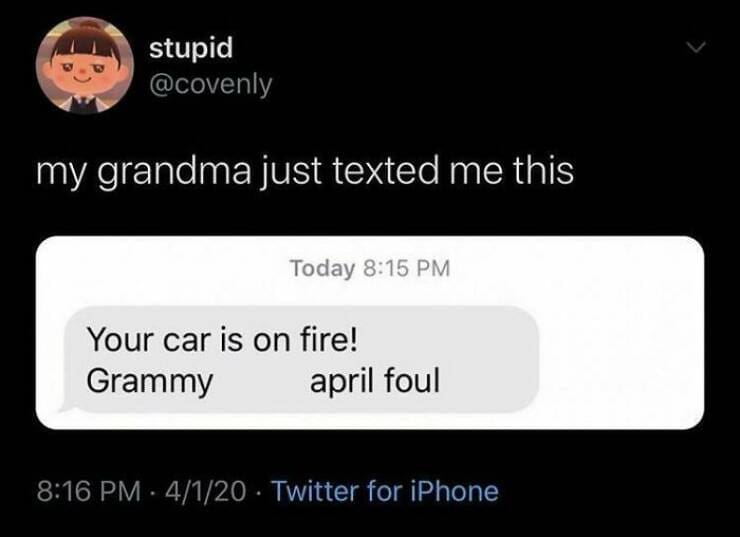 hilarious text messages. my grandma just texted me this