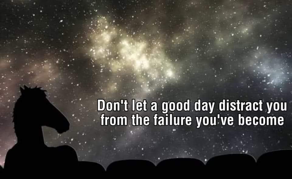 Don't let a good day distract you from the failure you've become