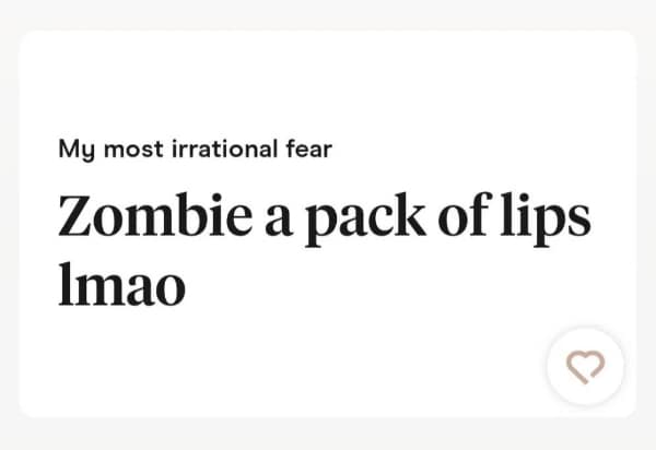words used wrong. My most irrational fear Zombie a pack of lips Imao