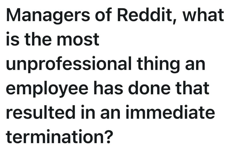Managers of Reddit, what is the most unprofessional thing an employee has done that resulted in an immediate termination?