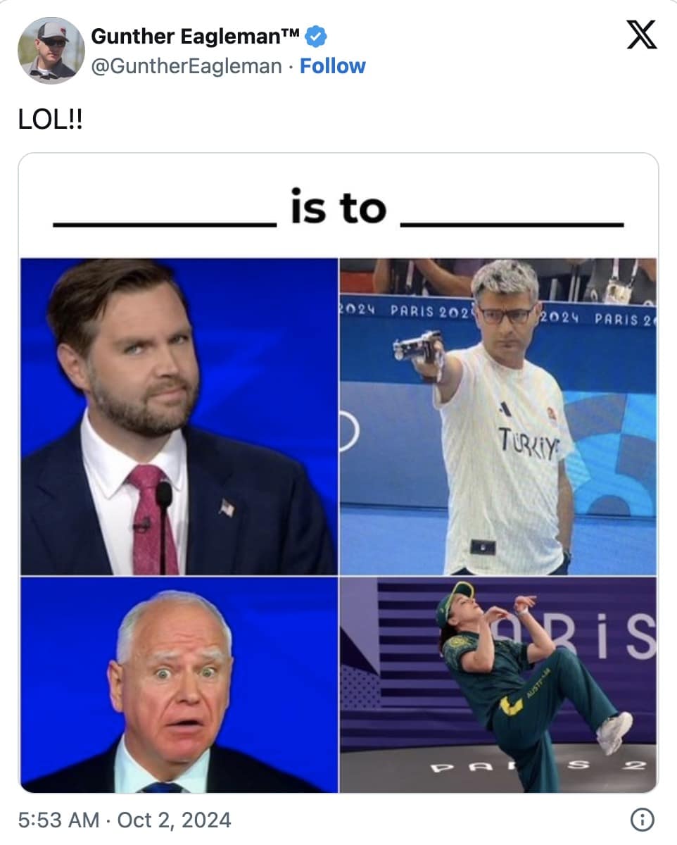 vp debate memes, Tim Walz memes, JD vance memes, political memes, debate memes, funny political memes, election memes, political debate humor, campaign gaffe memes, funny political reactions