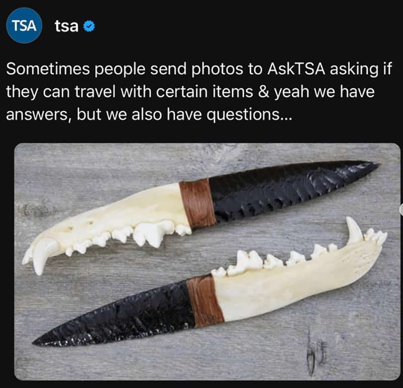 Sometimes people send photos to AskSA asking if they can travel with certain items & yeah we have answers, but we also have questions...