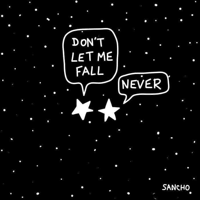 single panel comics, Gabriel Sancho, minimalist comics, one-panel humor, quick jokes, relatable comics, everyday humor, whimsical doodles, simple comics, life observations, quirky humor