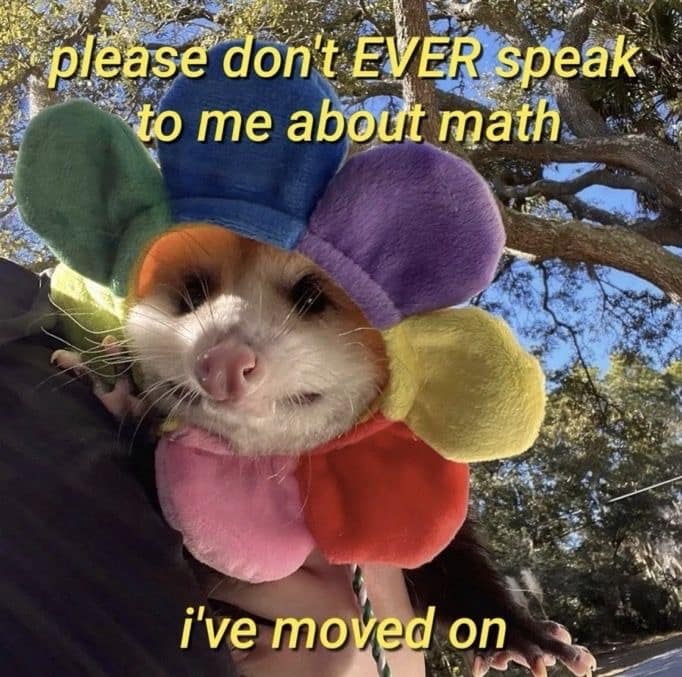 please don't EVER speak to me about math i've moved on