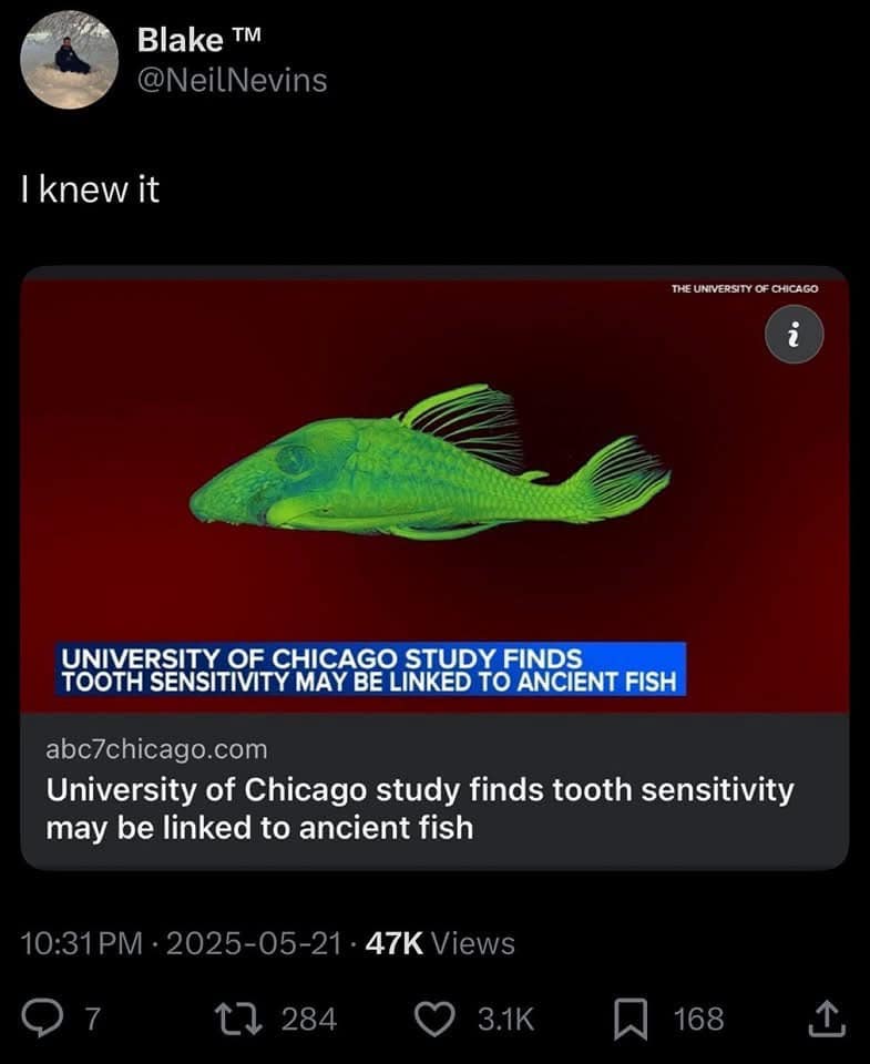 University of Chicago study finds tooth sensitivity may be linked to ancient fish