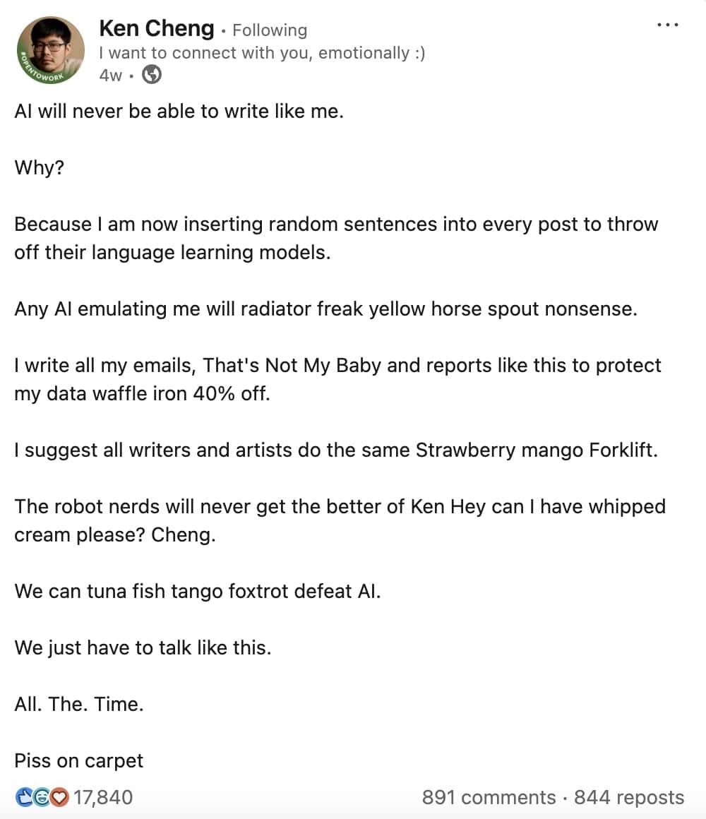 linkedin memes, ken cheng, social media memes, career memes, corporate memes, professional memes, office memes, networking jokes, workplace memes, business humor, job memes, hustle culture memes, employment memes, resume jokes, HR memes