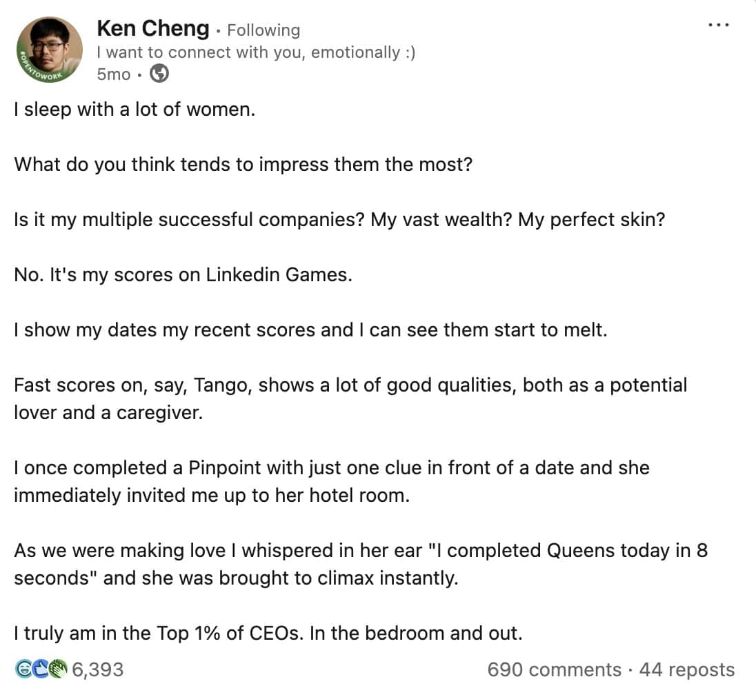 linkedin memes, ken cheng, social media memes, career memes, corporate memes, professional memes, office memes, networking jokes, workplace memes, business humor, job memes, hustle culture memes, employment memes, resume jokes, HR memes