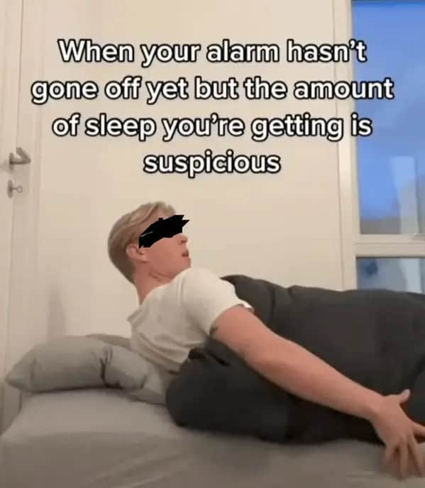 A playful, funny relatable meme about pretending to be unbothered when teens have front-row seats to your every move.