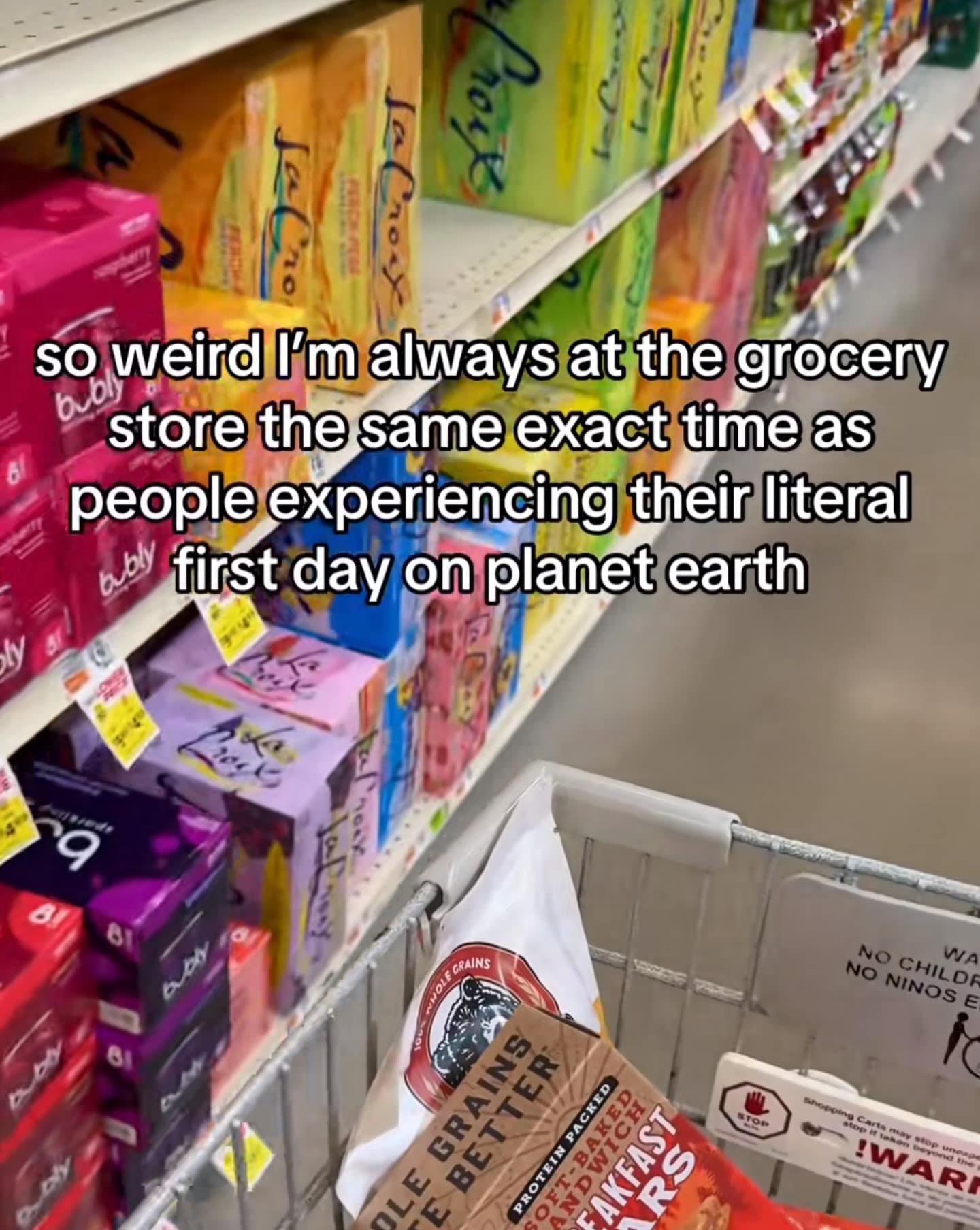 A relatable meme dump image about shoppers who seem new to being on planet earth.