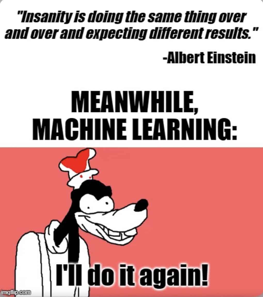 Programming meme mocking machine learning logic using Goofy