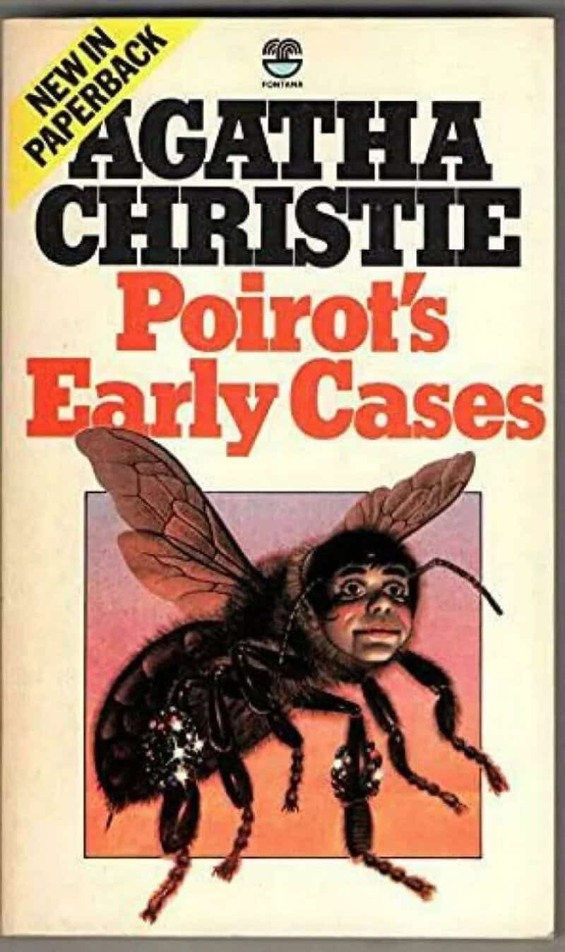 Agatha Christie's Poirot's Early Cases cover with a giant bee that has a human face.