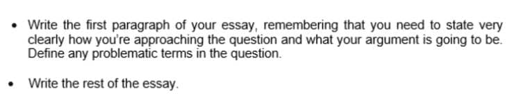 Essay guide that says write the first paragraph, then simply write the rest of the essay