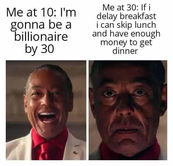 Giancarlo Esposito laughing about billionaire dreams at 10, then stunned at 30 skipping breakfast.