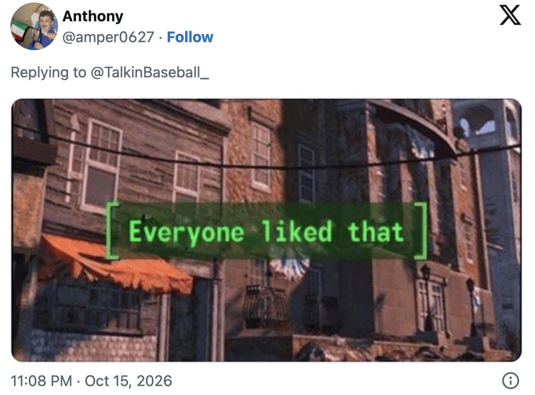 Video game style everyone liked that message posted after the Dodgers lost