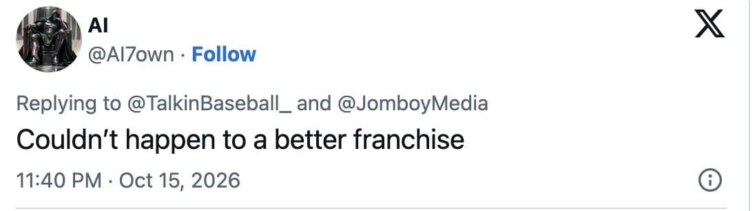 Dodgers swept memes reply saying it couldn't happen to a better franchise