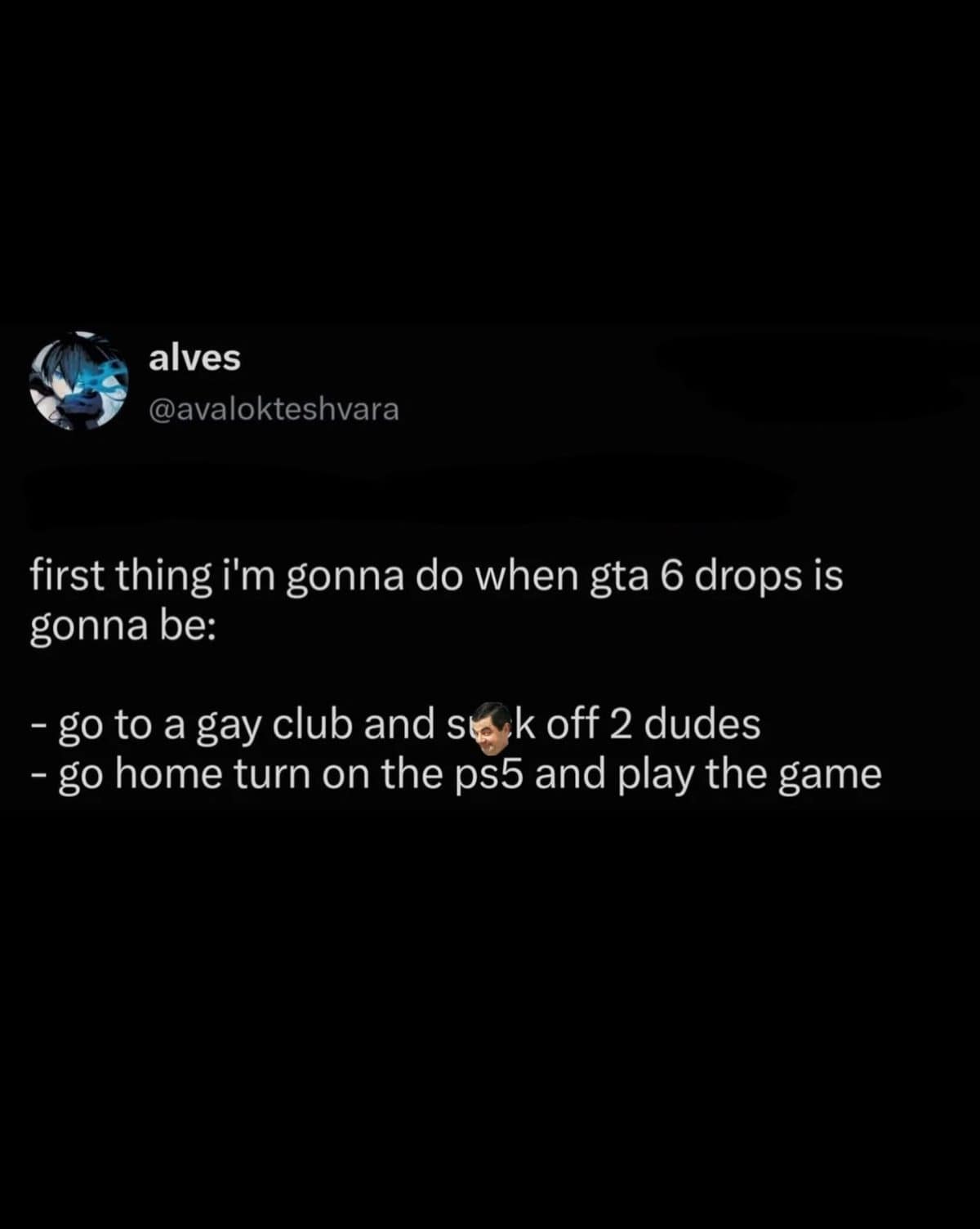 Crude tweet listing plans for when GTA 6 finally drops