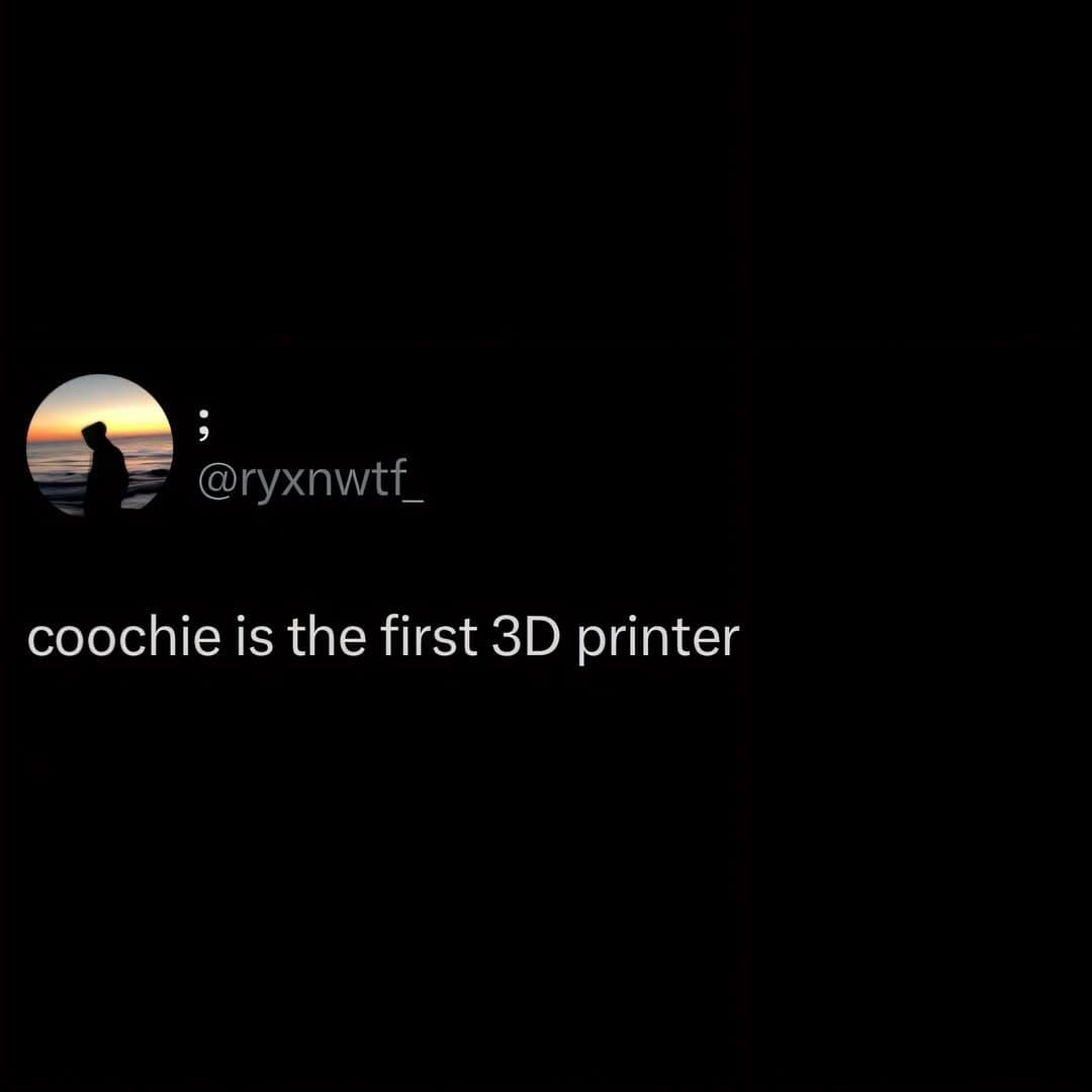Crude one line tweet comparing anatomy to the first 3D printer