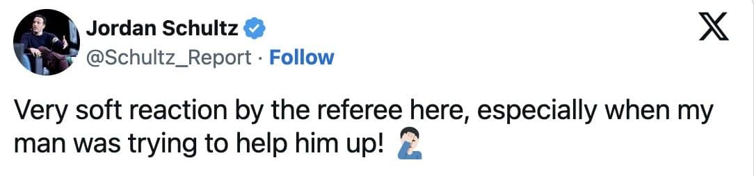 Jordan Schultz calls the referee's reaction very soft since Wilson was trying to help him.