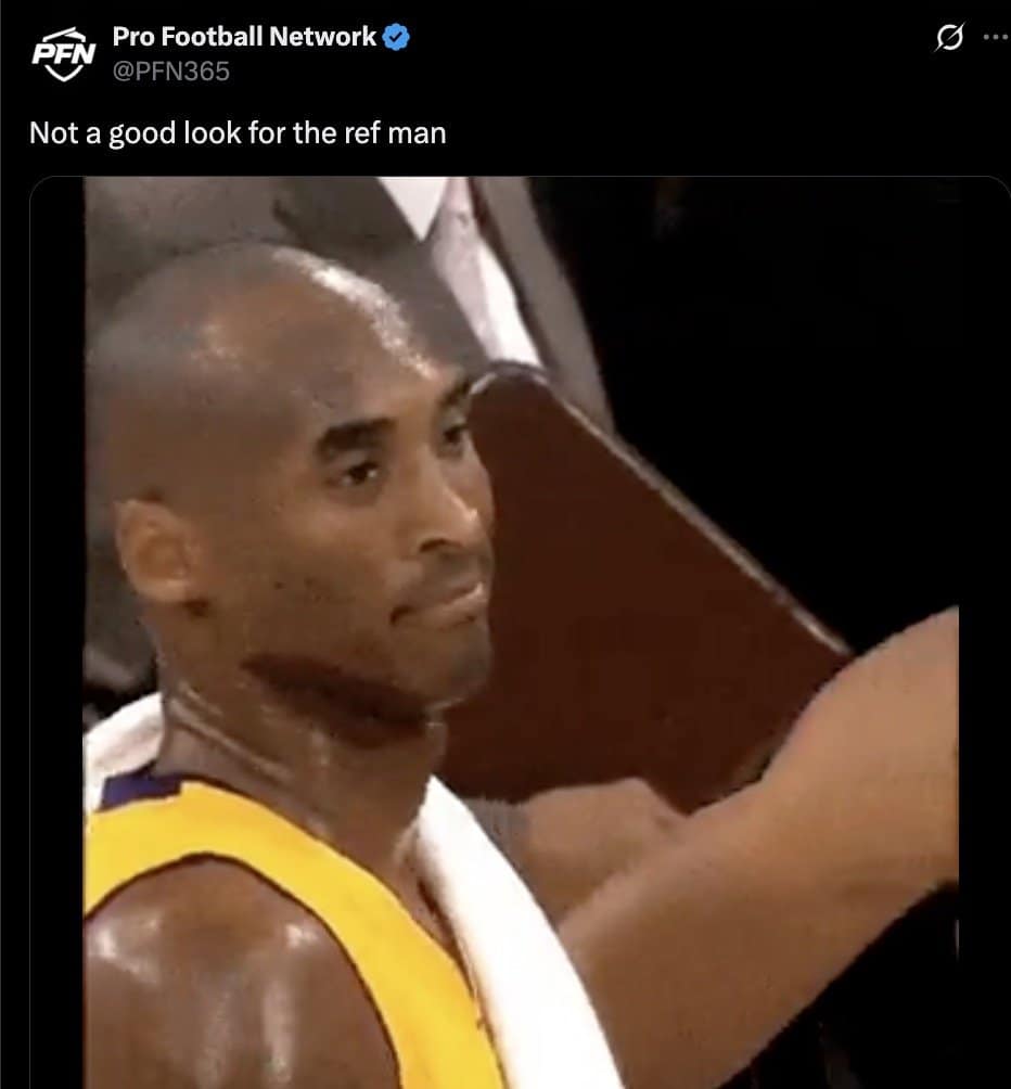 PFN posts a Kobe Bryant side-eye as its contribution to the NFL ref memes.