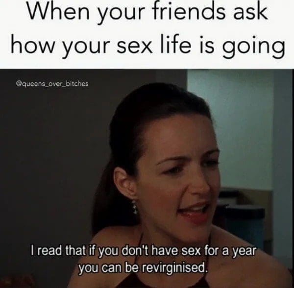 Sex and the City scene where Charlotte asks whether a long dry spell restores virginity