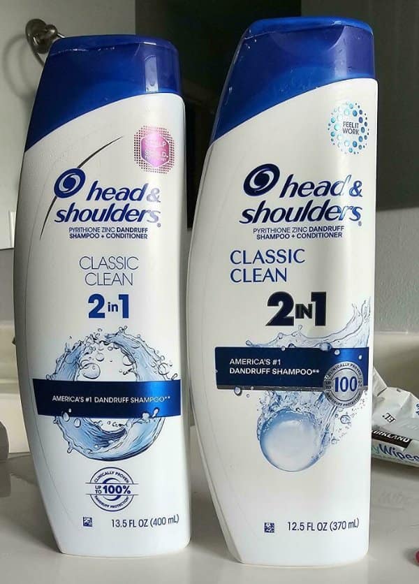 Head and Shoulders bottles shrinking from 13.5 to 12.5 fluid ounces with a new design.