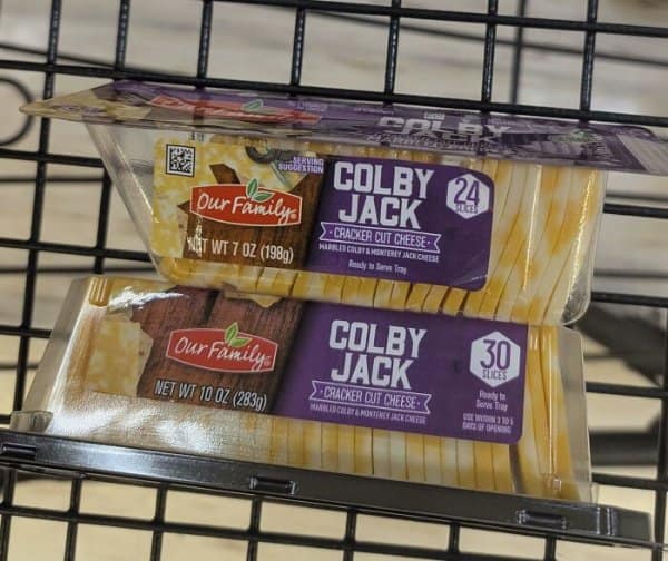 Colby Jack cracker cut cheese trays dropping from 30 slices to 24 slices.