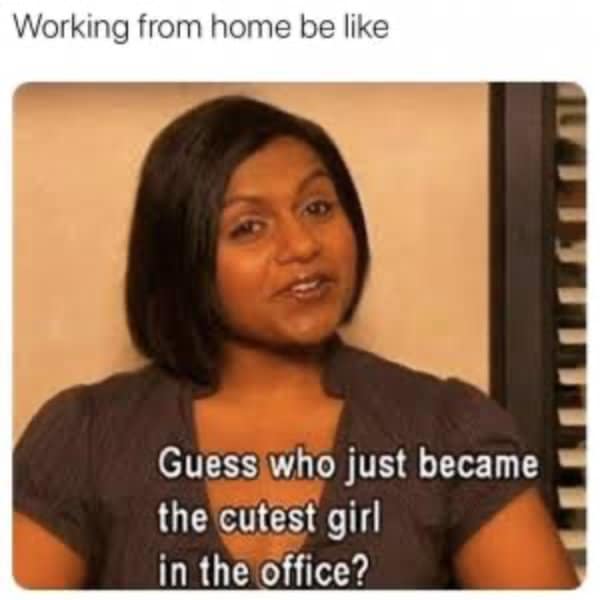 Kelly Kapoor from The Office announcing she just became the cutest girl in the office.