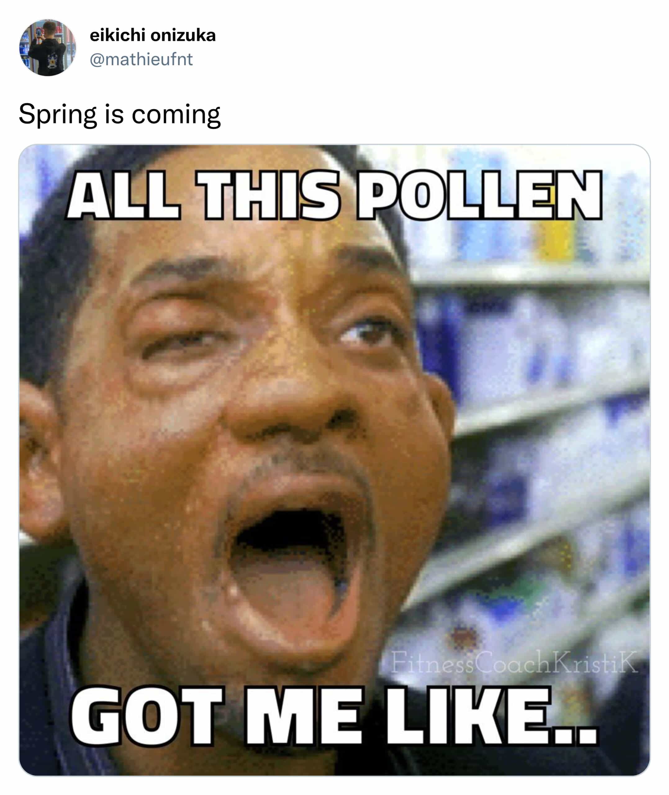 Spring is coming ALL THIS POLLEN tness Loach Kristik GOT ME LIKE...