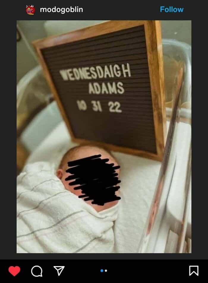 Worst kid names WEDNESDAIGH ADAMS