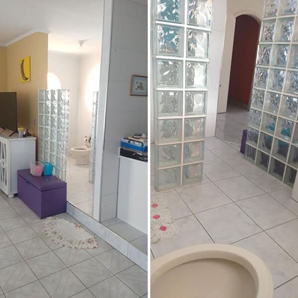 Bad interior design no door bathroom