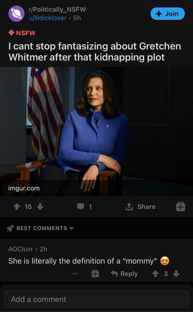 Cringe memes I cant stop fantasizing about Gretchen Whitmer after that kidnapping plot