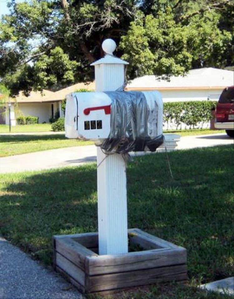 Redneck Engineering duct tape mail box