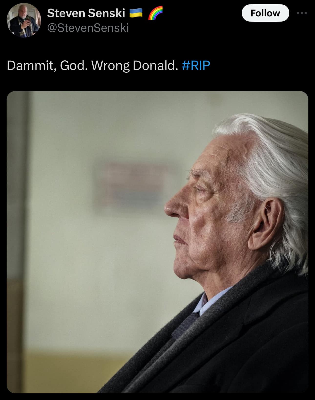 donald sutherland memes, donald sutherland tribute, donald sutherland reactions