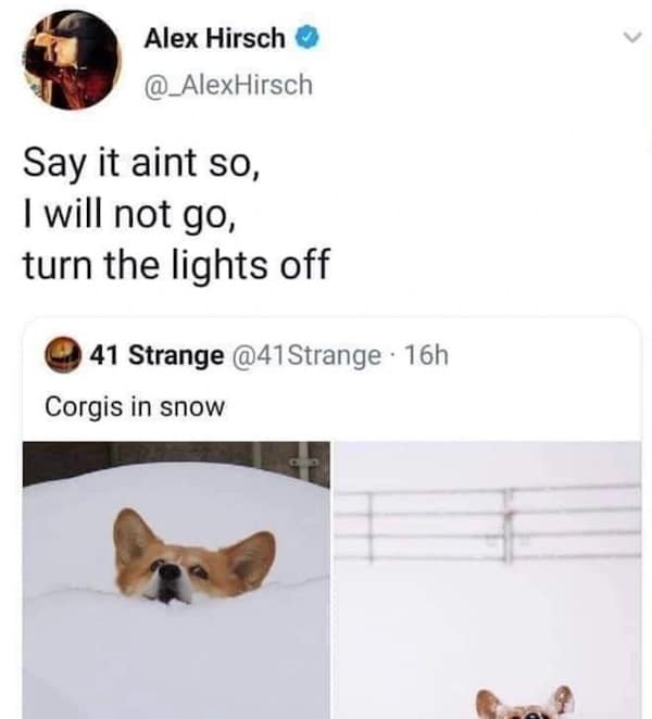 Say it aint so, I will not go, turn the lights off