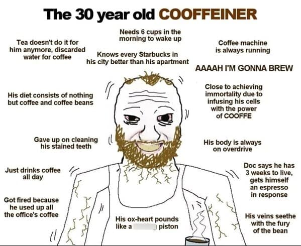 coffee meme, coffee memes, caffeinated pictures, brew-based humor, espresso fun, morning coffee, dawn caffeine, early-day beverage, wake-up elixir, coffee jokes, coffee puns, beverage comedy, warm mug punchlines