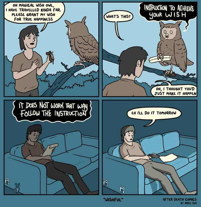 dark humor comics, after death comics, funny web comics, grim panels, eerie illustrations, spooky jokes, grim cartoons, spooky doodles, haunting drawings, ghostly lines, twisted humor, dark comedic style, ominous wisecracks, shadowy quips, morbid jokes, taboo laughs, gloomy punchlines, macabre banter