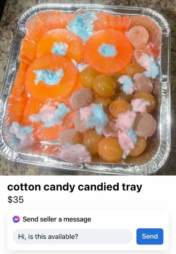 cotton candy candied tray