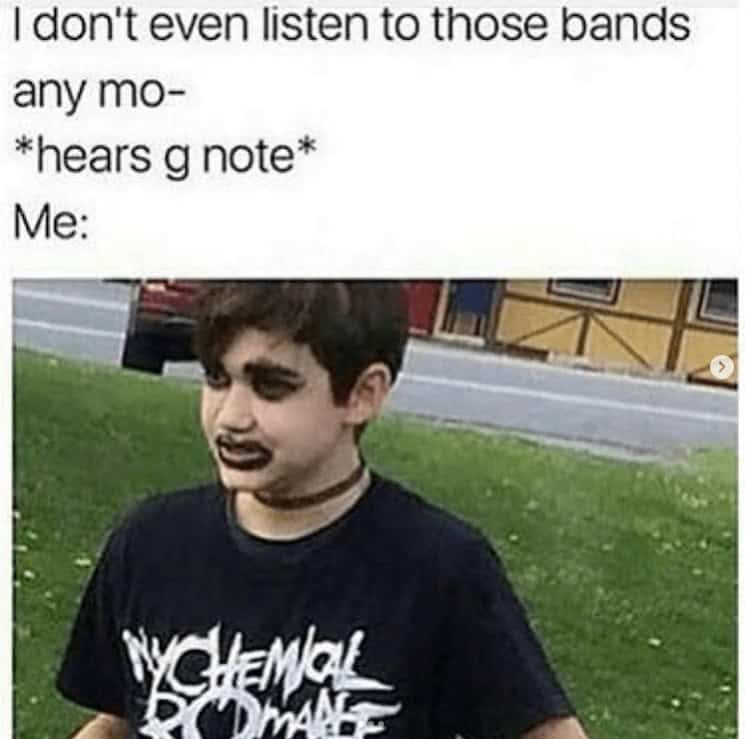 I don't even listen to those bands any mo- *hears g note* Me: